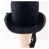 Black Felt Top Hat - Vintage Look