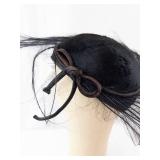 Norman Durand Original Fascinator Headpiece - Black Velvet Disk & Feathers