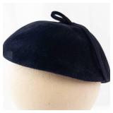 Harold Velvet Beret - Navy with Red Crown Accent, Minneapolis