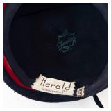 Harold Velvet Beret - Navy with Red Crown Accent, Minneapolis