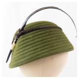 Lucila Tendey Exc Ny Olive Green Wool Cloche Hat