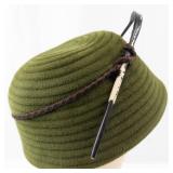 Lucila Tendey Exc Ny Olive Green Wool Cloche Hat
