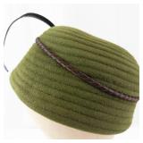 Lucila Tendey Exc Ny Olive Green Wool Cloche Hat
