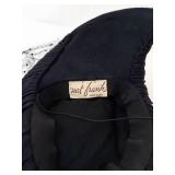 Nat Frank New York Black Felt Hat With Veil & Bow - Vintage Headpiece