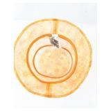 Vintage Sun Hat - Orange Daisy Print with Orange Trim