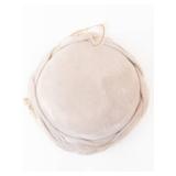 Vintage Blush Pink Velvet Pillbox Hat with Feather Accent