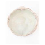 Vintage Blush Pink Velvet Pillbox Hat with Feather Accent