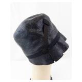 Hat - Woven Not Snakeskin Texture with Black Ribbon Accent