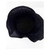 Hat - Woven Not Snakeskin Texture with Black Ribbon Accent