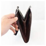 Ellen Larson Purse - Vintage Embossed Leather Frame with Floral Motif