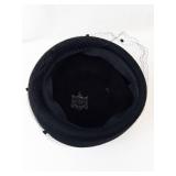 Glenover Henry Pollak NY Black Velvet Hat with Net Veil and Ribbon Bows