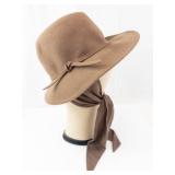 Betmar Brown Wool Felt Fedora Hat - 100% Wool, Wide Brim