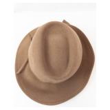 Betmar Brown Wool Felt Fedora Hat - 100% Wool, Wide Brim