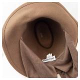 Betmar Brown Wool Felt Fedora Hat - 100% Wool, Wide Brim