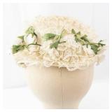 Fascinator Headpiece - Ivory Lace Floral with Ribbon Tie