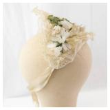 Fascinator Headpiece - Ivory Lace Floral with Ribbon Tie