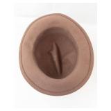 Fedora Hat - Brown Felt with Feather Accent 100% Wool