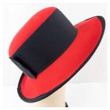 Betmar Red Felt Hat - Black Ribbon Band - Made in USA