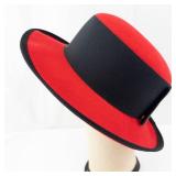 Betmar Red Felt Hat - Black Ribbon Band - Made in USA
