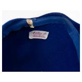 Replica De Parisienne Blue Velvet Beret with Crystal Leaf Brooch - Made in Italy