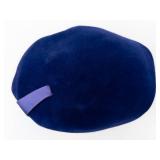 Replica De Parisienne Blue Velvet Beret with Crystal Leaf Brooch - Made in Italy