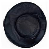 Black Pillbox Hat with Netting & Rhinestone Brooch - Fascinator