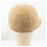 Vintage Tan Felt Cloche Hat - Wide Brim