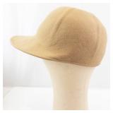 Vintage Tan Felt Cloche Hat - Wide Brim