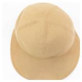 Vintage Tan Felt Cloche Hat - Wide Brim