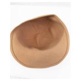 Vintage Tan Felt Cloche Hat - Wide Brim