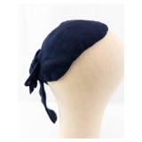 Navy Blue Turban Headscarf with Tails - Vintage Style Fabric Wrap