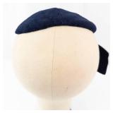 Navy Blue Turban Headscarf with Tails - Vintage Style Fabric Wrap