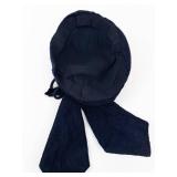 Navy Blue Turban Headscarf with Tails - Vintage Style Fabric Wrap