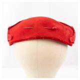 John W Thomas and Company Red Velvet Hat with Rhinestones - Minneapolis