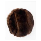 Fur Hat - Brown with Crystal Brooch