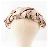 Beige Fabric Petal Headband Fascinator - Floral Hair Accessory