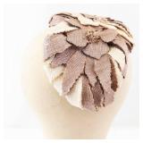 Beige Fabric Petal Headband Fascinator - Floral Hair Accessory