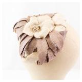 Beige Fabric Petal Headband Fascinator - Floral Hair Accessory
