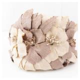 Beige Fabric Petal Headband Fascinator - Floral Hair Accessory