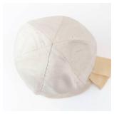 Beige Cloche Hat with Wide Satin Ribbon Band - Vintage Style