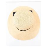Straw Sun Hat with Black Ribbon Bow - Wide Brim Beach/Outdoor Hat for Summer