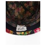 Cutts Floral Brocade Hat - Black Floral Tapestry with Mesh Interior