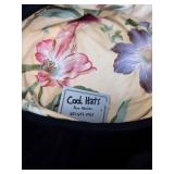 Velvet Cloche Hat with Feather & Flower Accent - Black, Medium