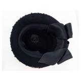Merrimac Hat Corp Wool Pillbox Hat with Netting & Satin Bow - Black