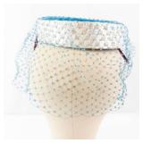 Jo-Leen Creation Fascinator Headpiece - Blue Net Veil with Hair Comb