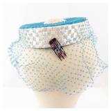 Jo-Leen Creation Fascinator Headpiece - Blue Net Veil with Hair Comb