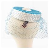 Jo-Leen Creation Fascinator Headpiece - Blue Net Veil with Hair Comb