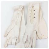 Vintage Leather Gauntlet Gloves - White, Gray & Brown (3 Pairs)