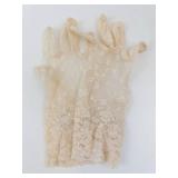 Ladies Vintage Dress Gloves - Black Leather, Beige Lace & White Dress (Lot of 3 pairs)