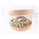 Dried Floral Arrangement in Pink Polka Dot Hatbox